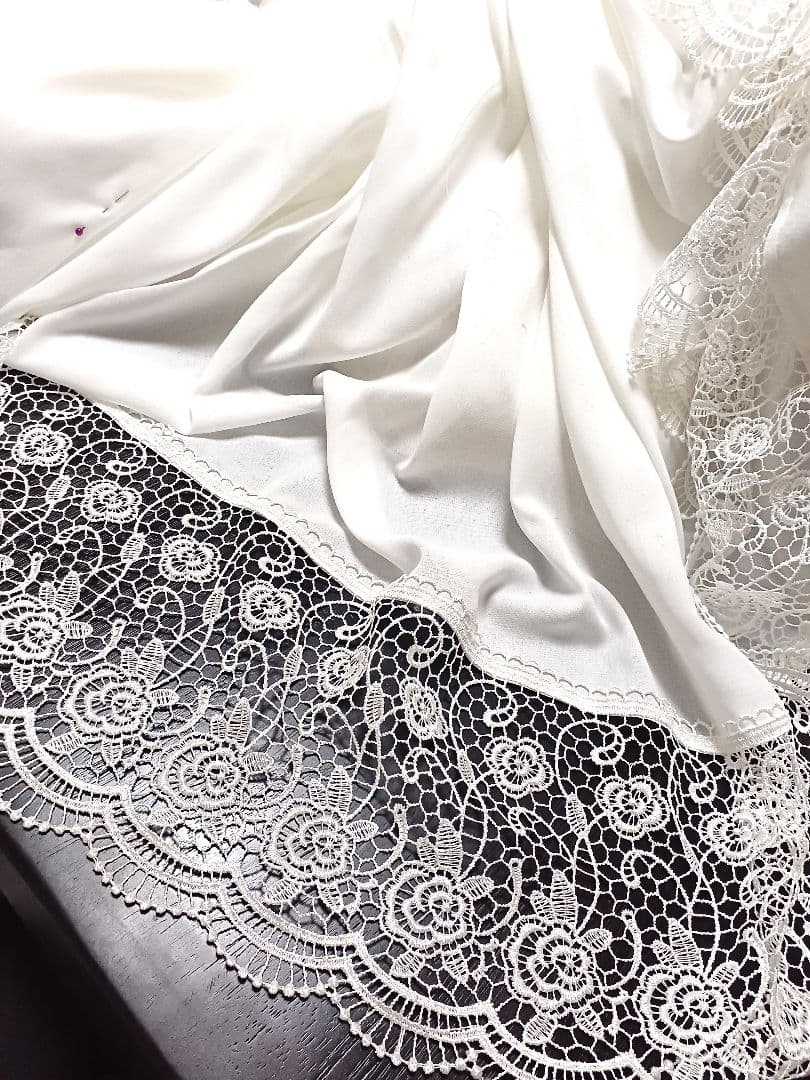 カフェカーテン【☆あみたん☆様オーダー品　レースアーチカーテン】ハンドメイド