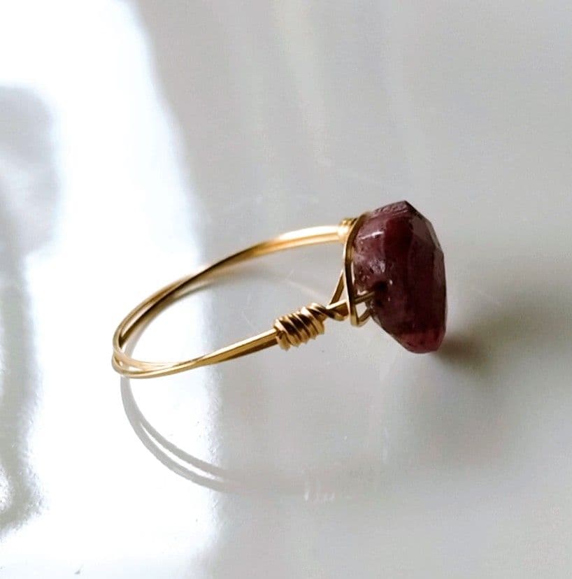 Kgf14 高品質 天然石 ナチュラル ルビー ハートカット リング