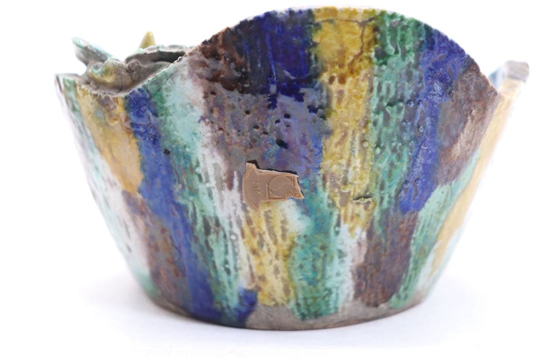 中国　明時代　素三彩　牛舎　アンティーク　木箱付　送料込み260407