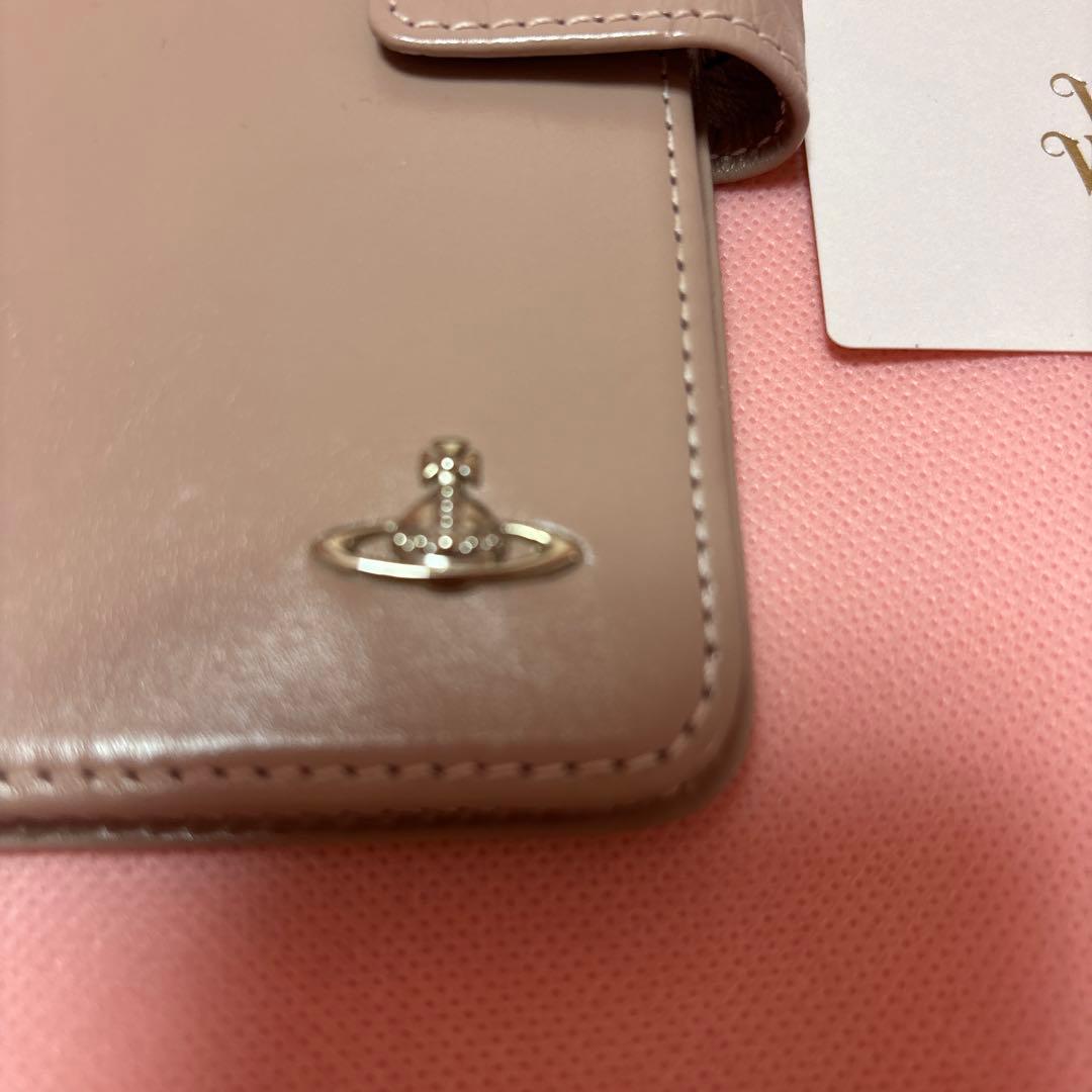 ヴィヴィアンウェストウッド☆ピンクべんジュ☆iPhoneX.XS用手帳型ボタン付