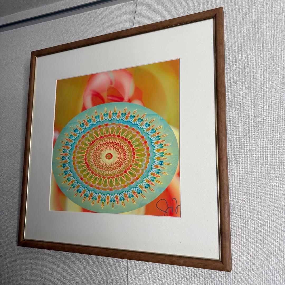 曼荼羅アート パステル アート 原画 絵画 額装 フレーム インテリア