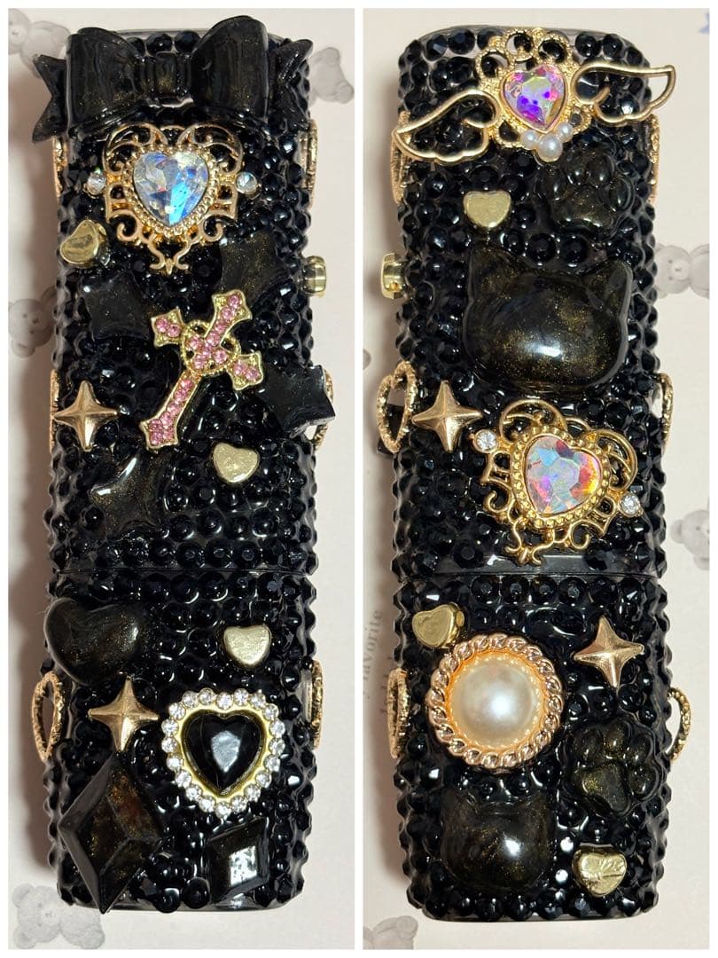 【IC07】IQOSケース イルマワン デコ セット 黒 金