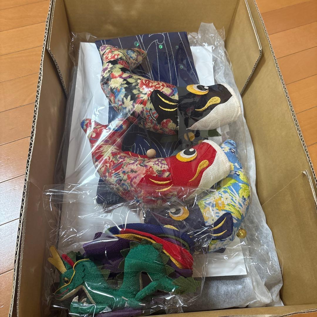 鯉の滝登り　室内用　95cm　鯉のぼり　つるし飾り　ちりめん　室内鯉　部屋用　龍