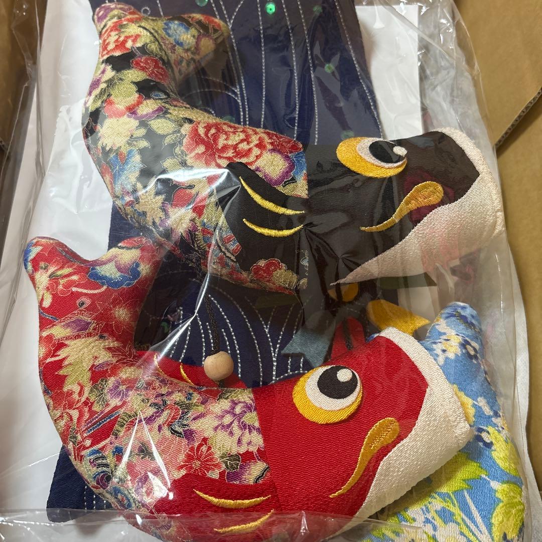 鯉の滝登り　室内用　95cm　鯉のぼり　つるし飾り　ちりめん　室内鯉　部屋用　龍