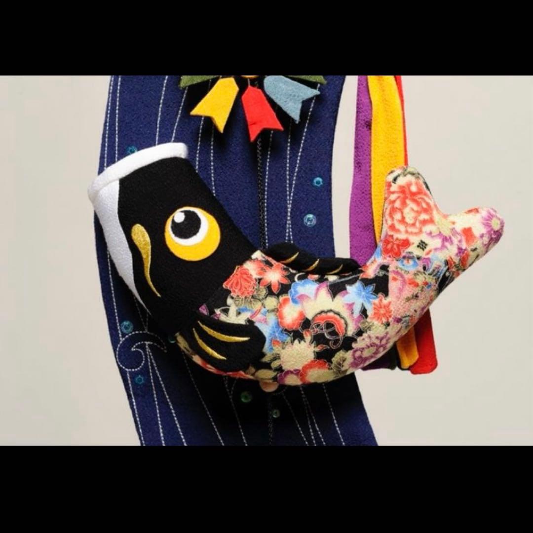 鯉の滝登り　室内用　95cm　鯉のぼり　つるし飾り　ちりめん　室内鯉　部屋用　龍