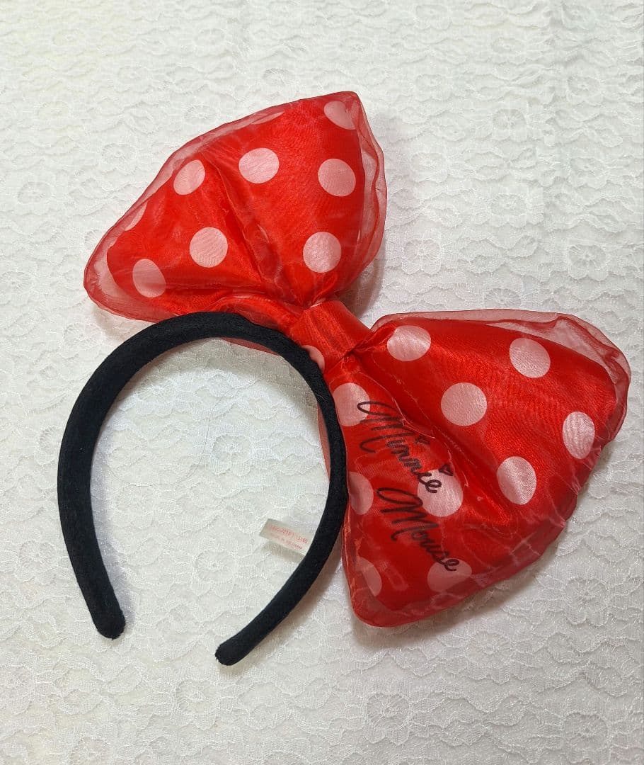 【5色セット】ミニー　カチューシャ　リボン　水玉　ディズニー