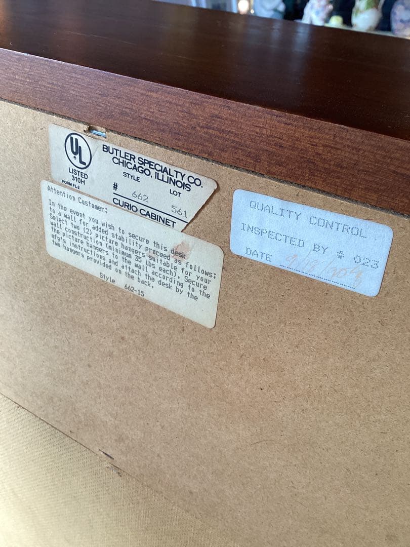 キャビネット　ライティングビューロー　アメリカン　デスク　ライト付き