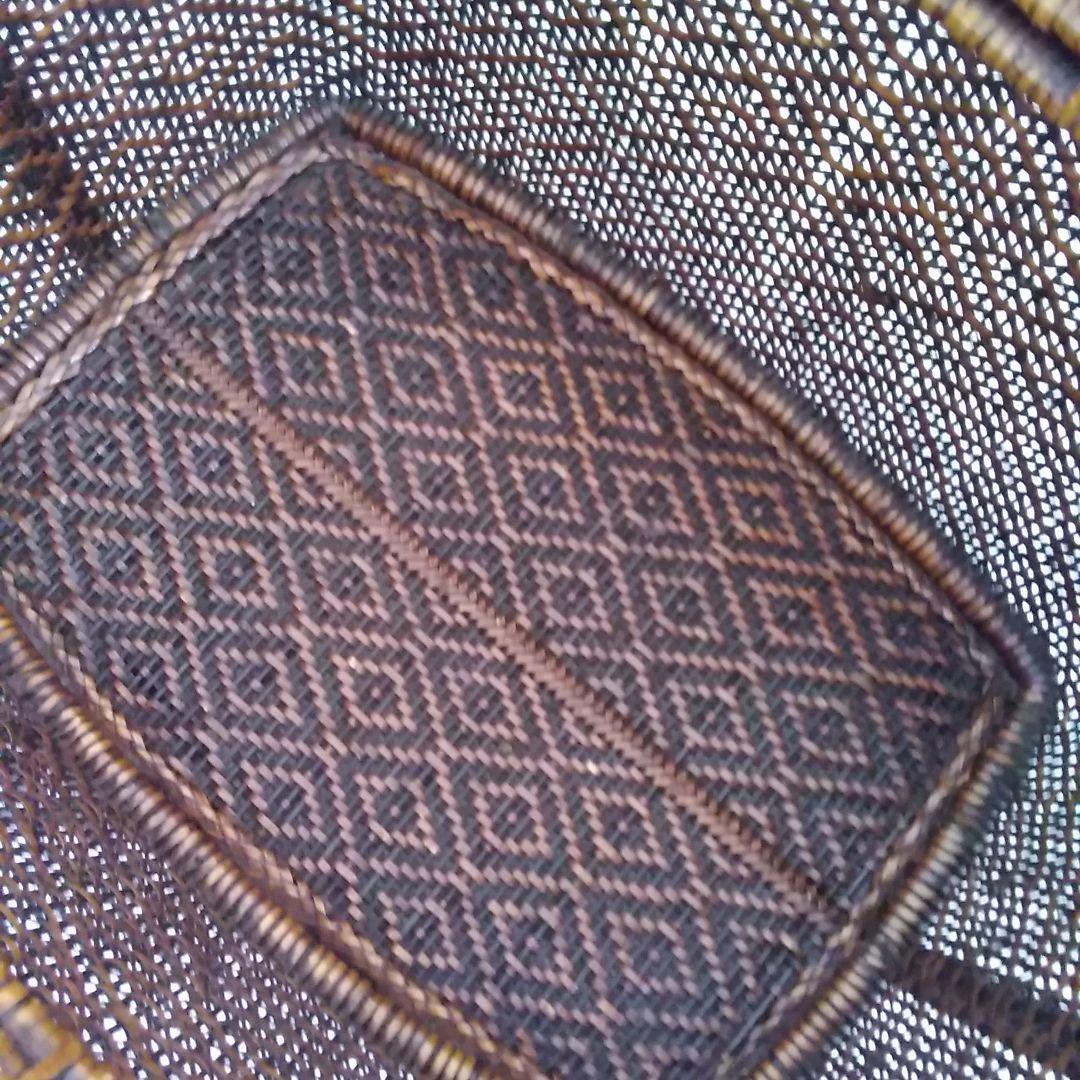 年代不明！ワンハンドル竹かご籐籠！竹籠 竹細工 竹編みカゴ 小物入れ！経年美品！