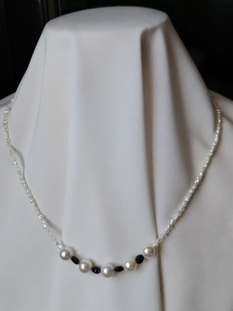 アコヤ真珠、あこや芥子パール、サファイアのネックレス