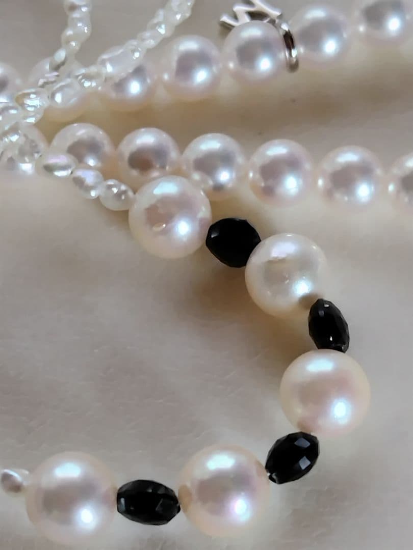 アコヤ真珠、あこや芥子パール、サファイアのネックレス