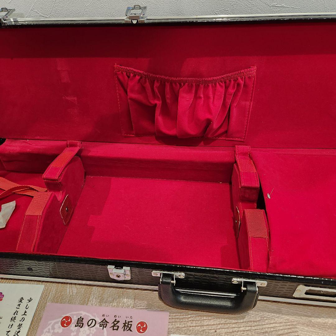 三線 沖縄 蛇皮 本革 ハードケース 宮古木工芸 故与儀栄功 氏