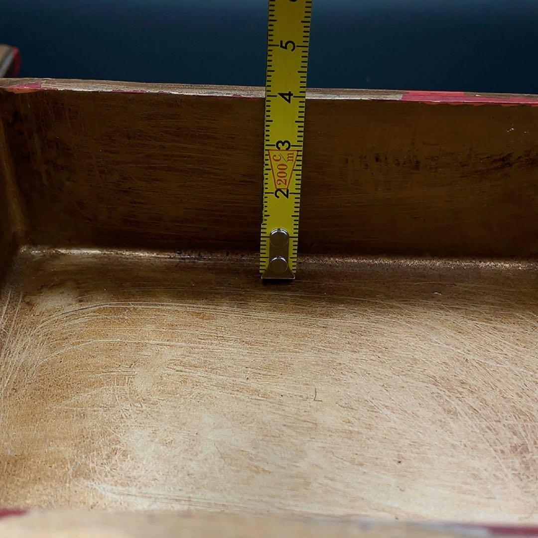 ゴージャスなアンティーク調リーフ柄小物入れ ミラーカバーボックス