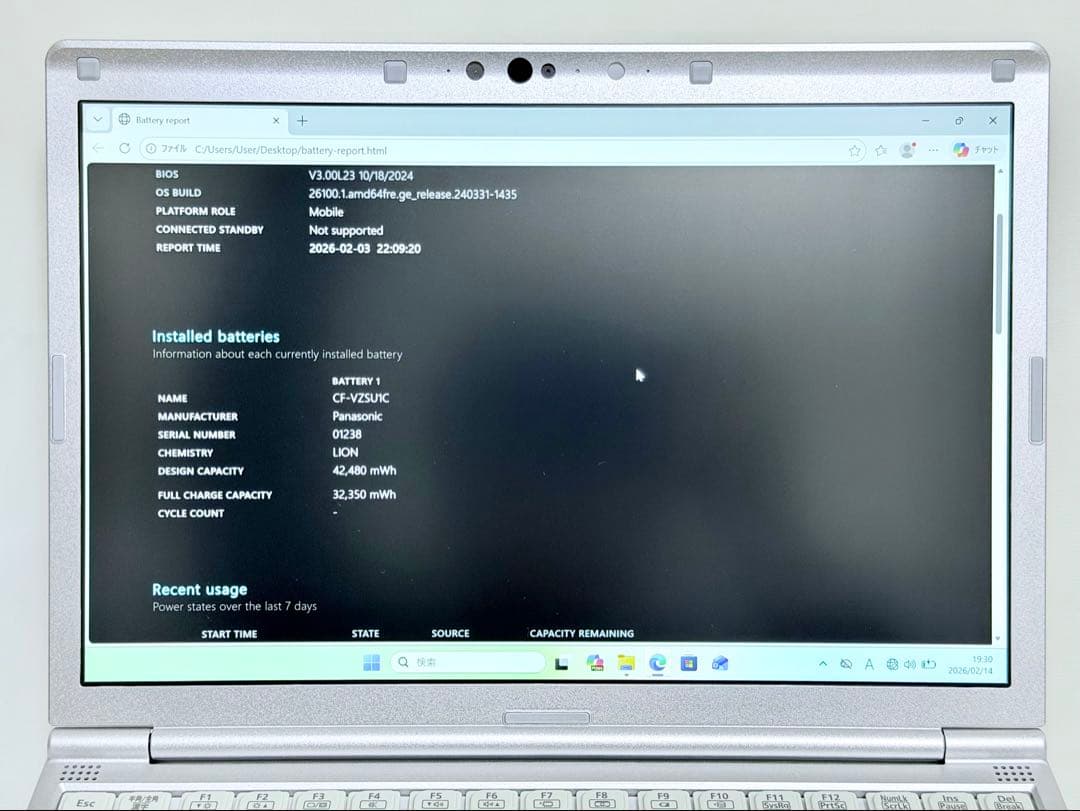 Windowsノート本体 Panasonic Let'snote CF-SV7