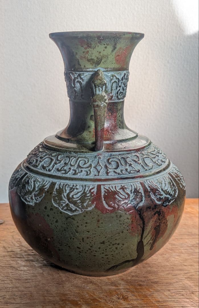 銅製装飾/能作吉秀/高岡銅器/花器 花瓶 華道 花壺 アンティーク 置物 青銅