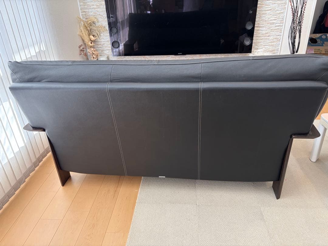 カリモク Chitano 本革 3人掛けソファ