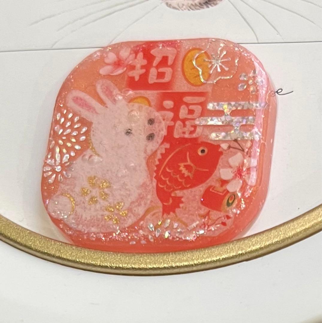 レジンヘアゴム、お年玉イベントうさちゃん