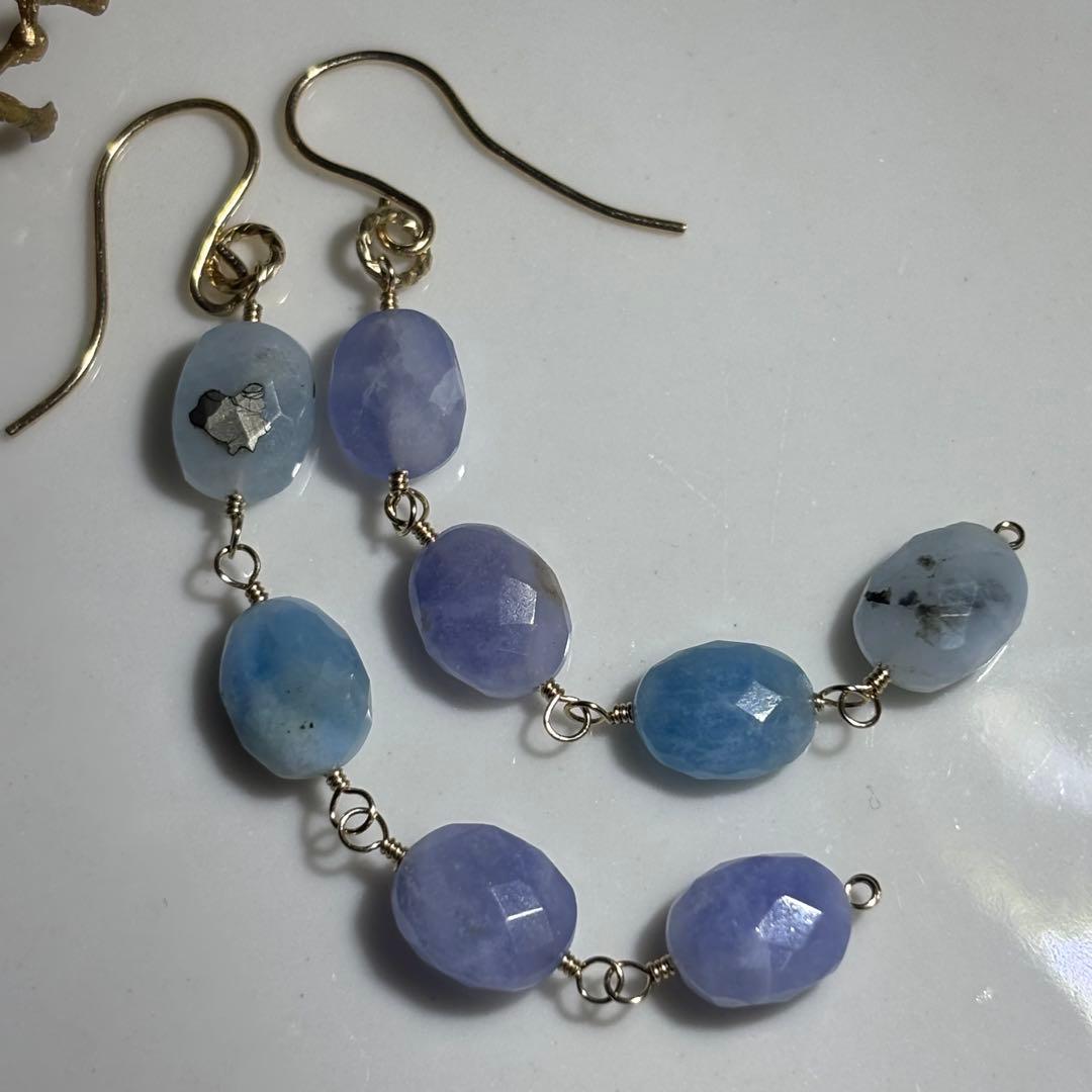 ハックマナイト＆アフガナイト✴︎14kgfピアスP320