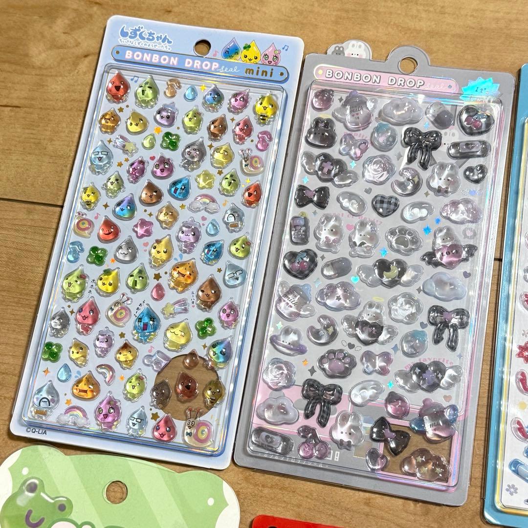 ボンボンドロップ　スティッチ　しずくちゃん　タイルシール　おはじきシール　あわわ