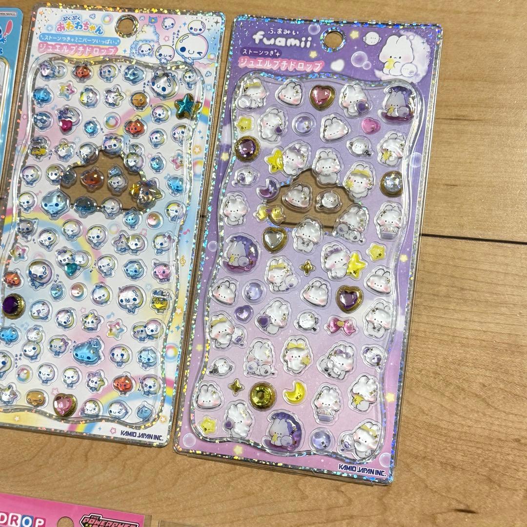 ボンボンドロップ　スティッチ　しずくちゃん　タイルシール　おはじきシール　あわわ