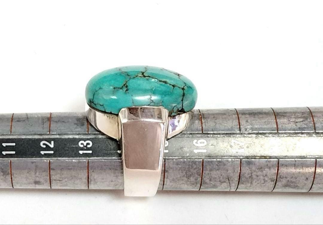 ターコイズ　ハンドメイド　シルバーリング