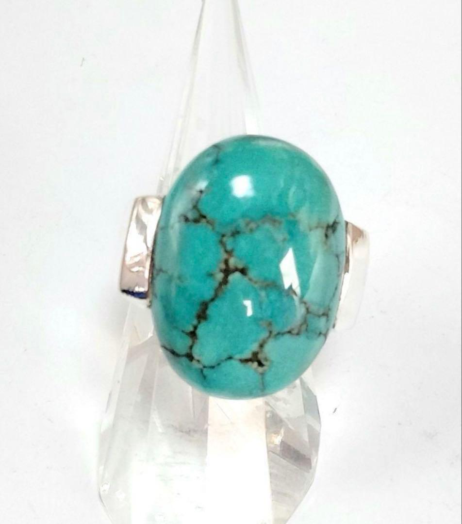 ターコイズ　ハンドメイド　シルバーリング