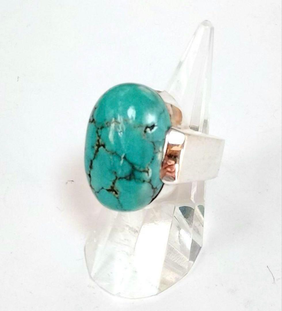 ターコイズ　ハンドメイド　シルバーリング