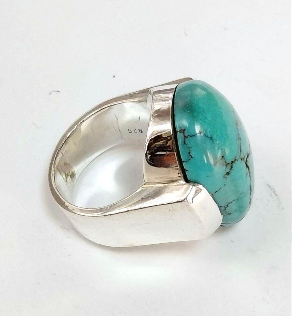 ターコイズ　ハンドメイド　シルバーリング