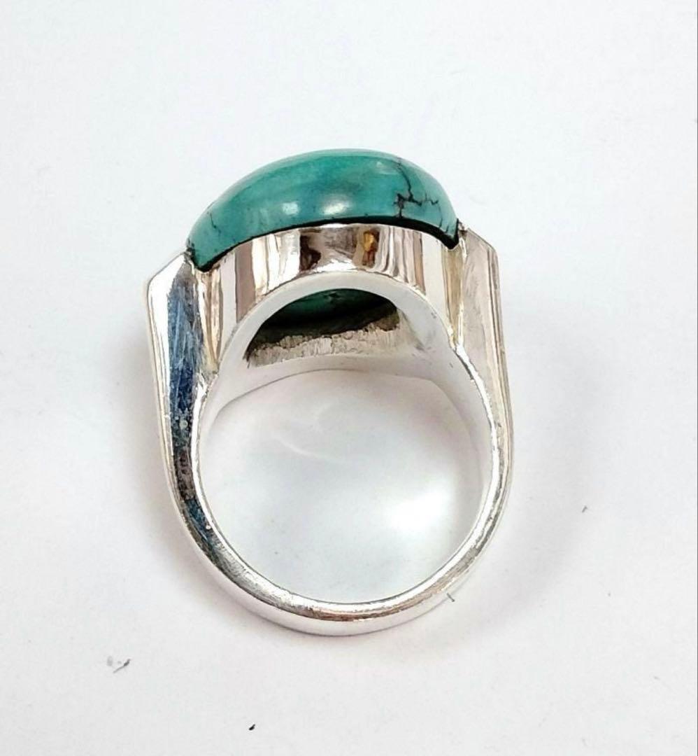 ターコイズ　ハンドメイド　シルバーリング