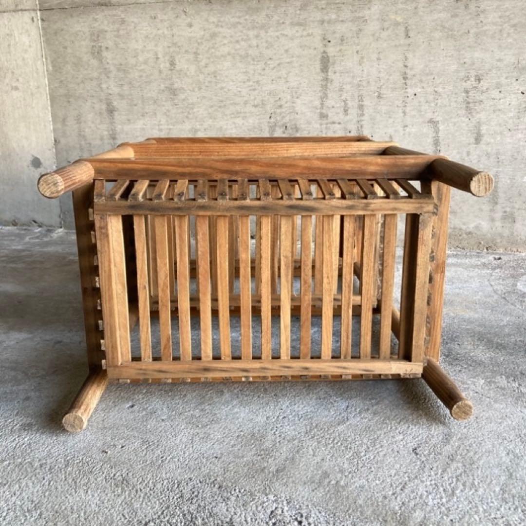 木製 金属 ラック スタンド カゴ 2点 飾り棚 シャビー レトロ