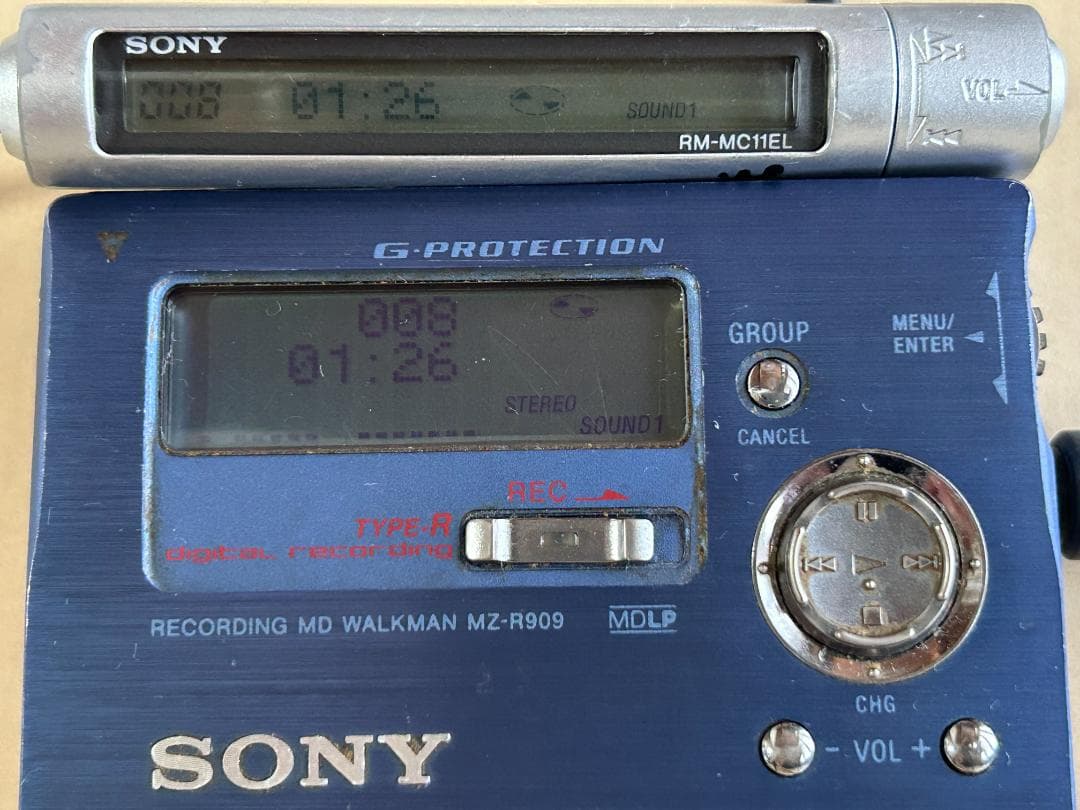 SONY MZ-R909 MDレコーダー リモコンACアダプタ付中古動作確認済