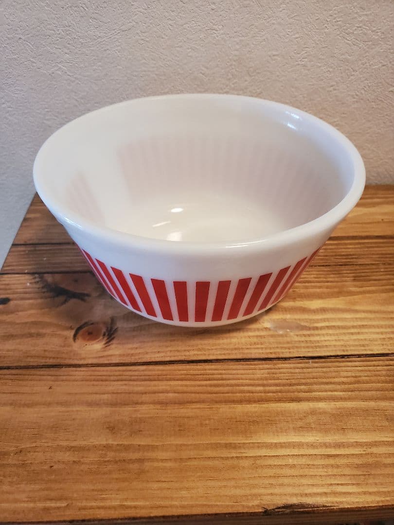 Hazel Atlas大きめキャンディーストライプボウル　ヴィンテージ