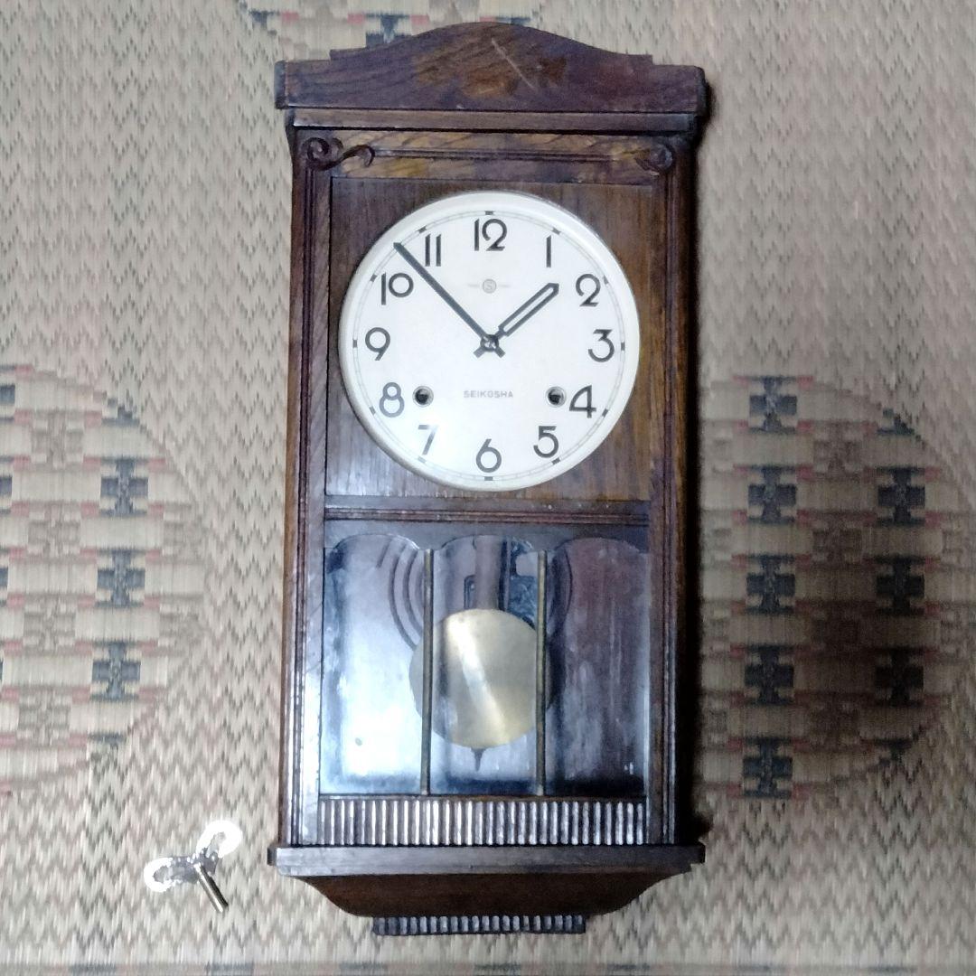 【動作品】セイコー 精工舎 ボンボン時計 ゼンマイ アンティーク 掛け時計