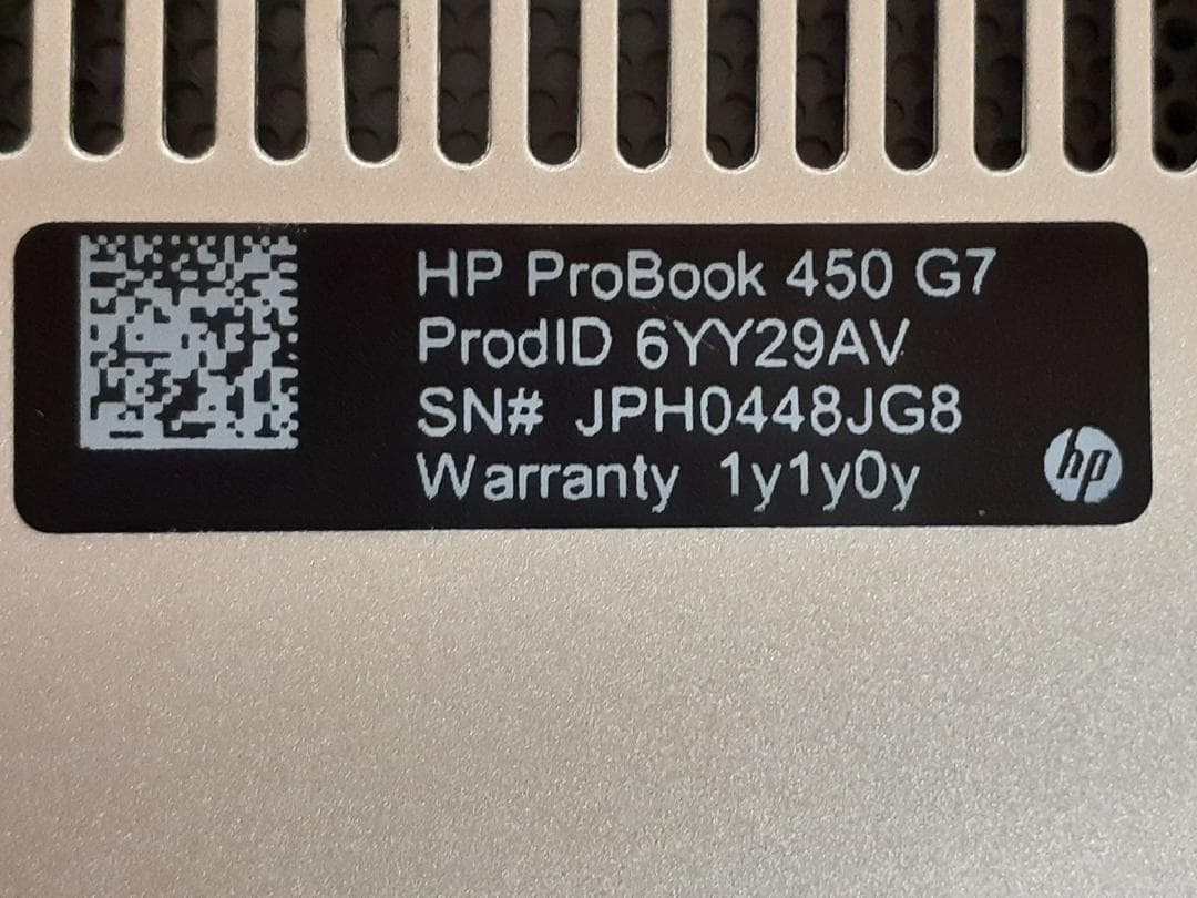 80L0324-03【ジャンク】ProBook 450 G7 Core i3