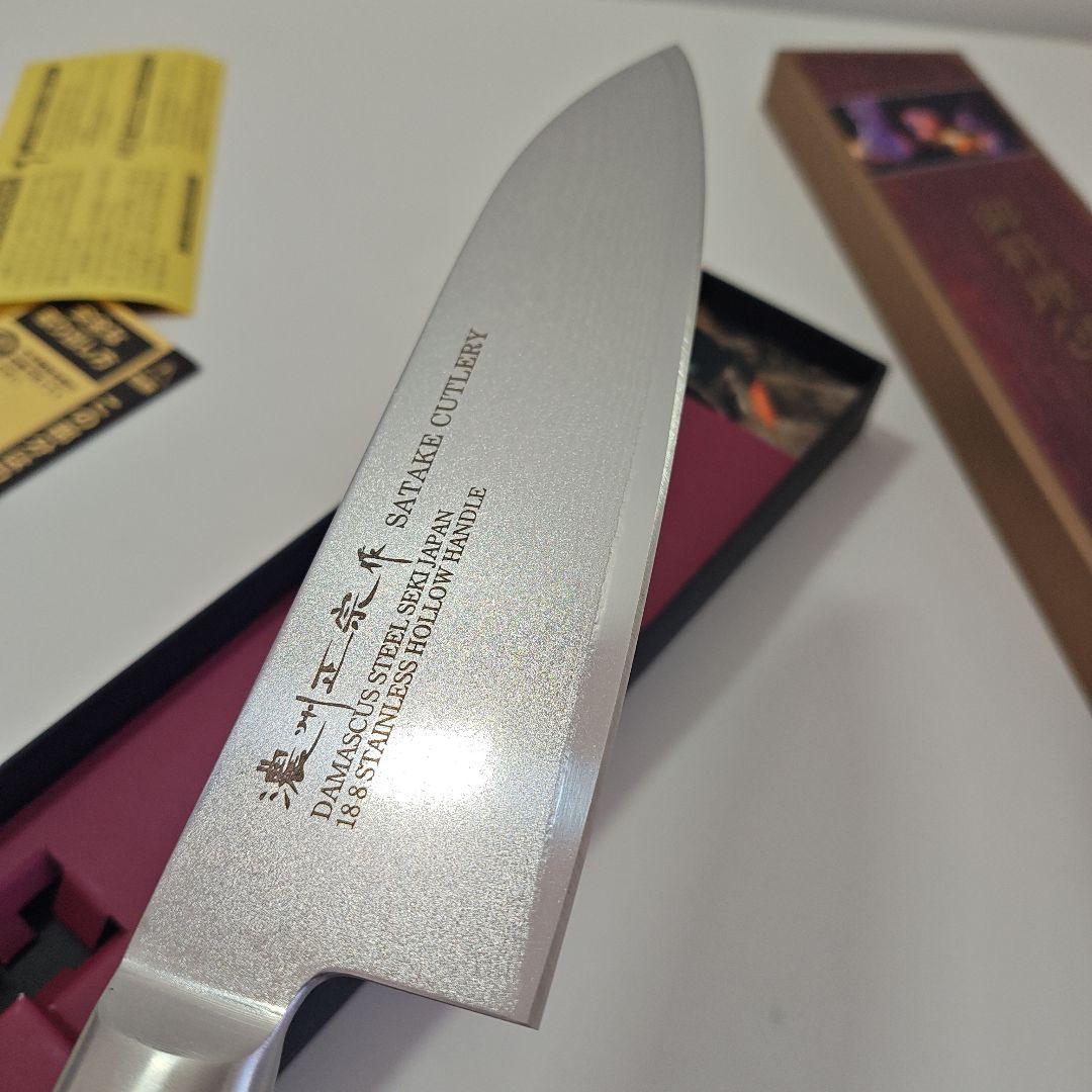 濃州正宗作 三徳包丁　関市　オールステンレス ダマスカス 日本製