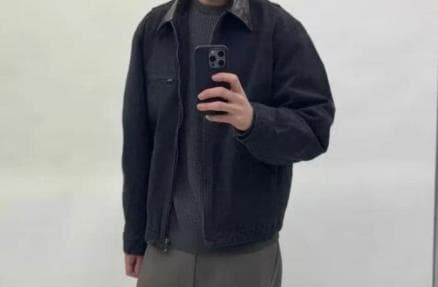 VUJADE KIRK HEAVY WORK JACKETブラックデニム風ジ