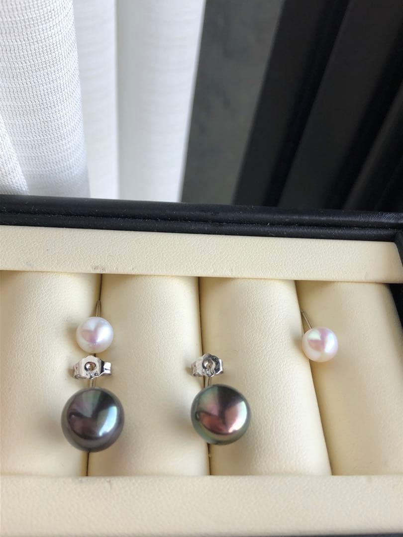 淡水バロックパールピアス　2ways