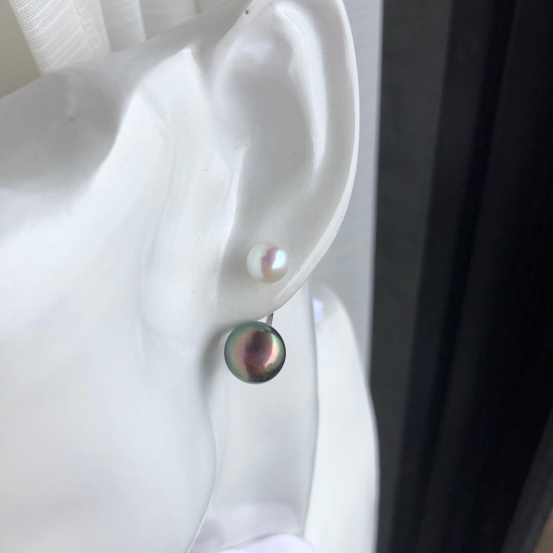 淡水バロックパールピアス　2ways