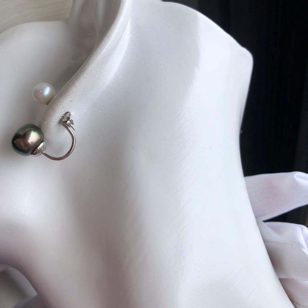 淡水バロックパールピアス　2ways