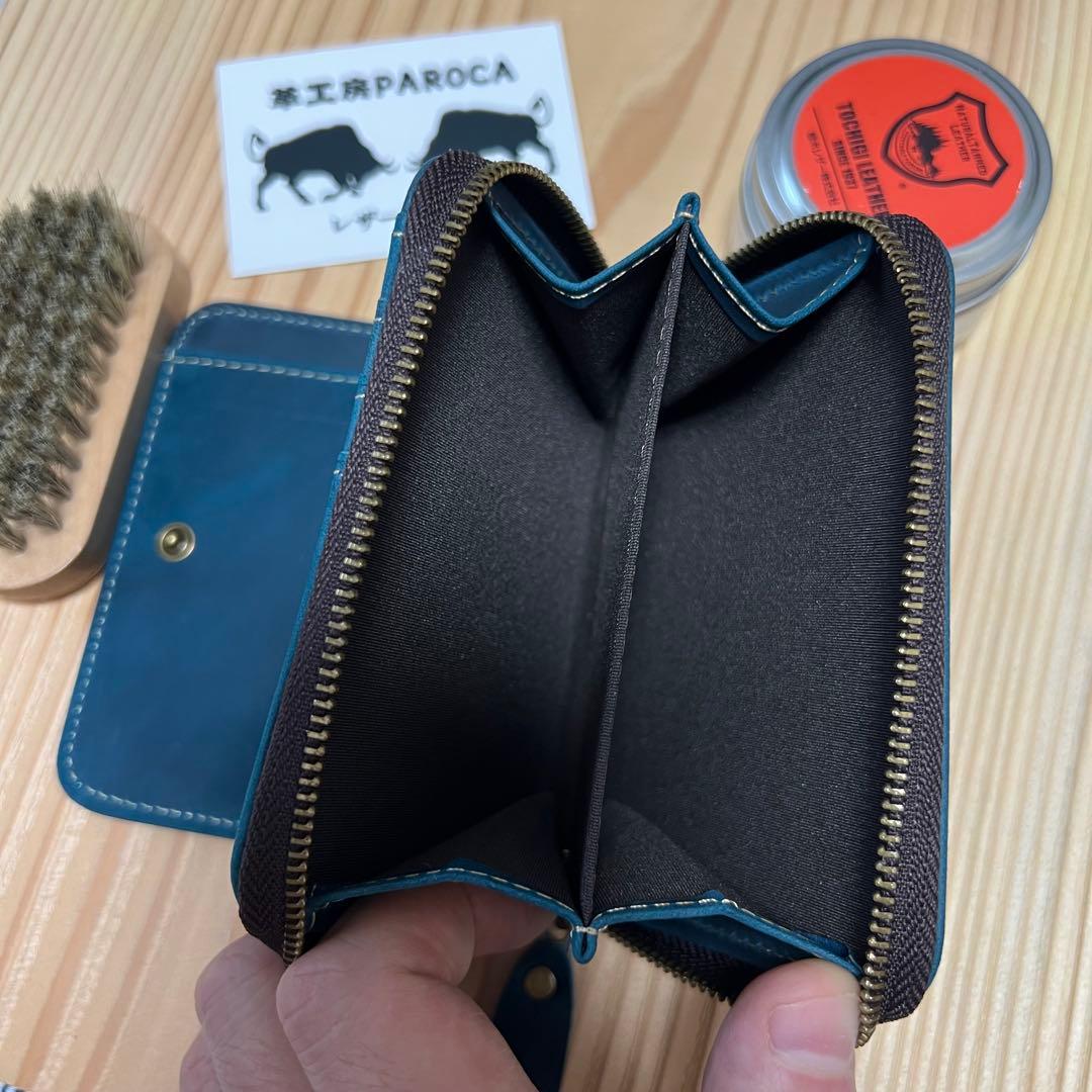 イタリアンレザー「オイルドヌバック」牛ヌメ革 本革 コンパクト ミニ財布 人気