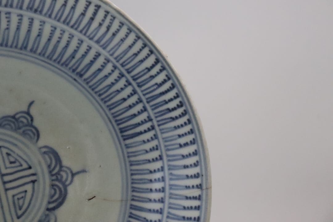 中国　清時代　染付　大皿　アンティーク　送料込み1031