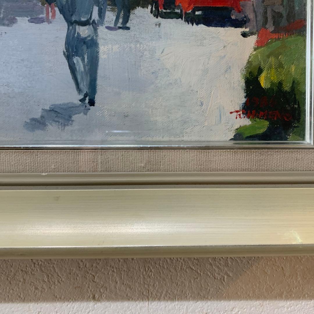 絵画　額装　油彩肉筆画　姫野陸郎『桜』1986年作