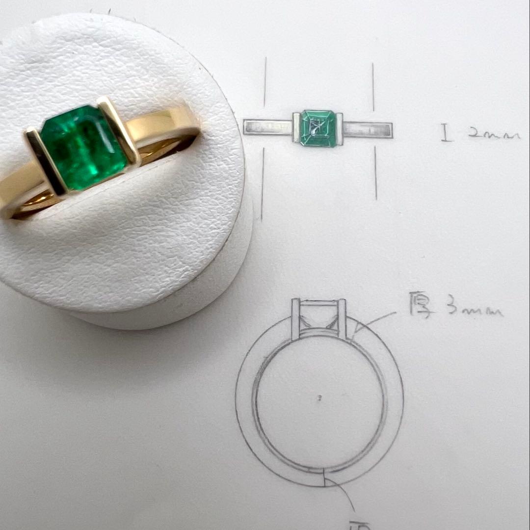 K18 リング　エメラルド0.89ct 11号 5.97 g