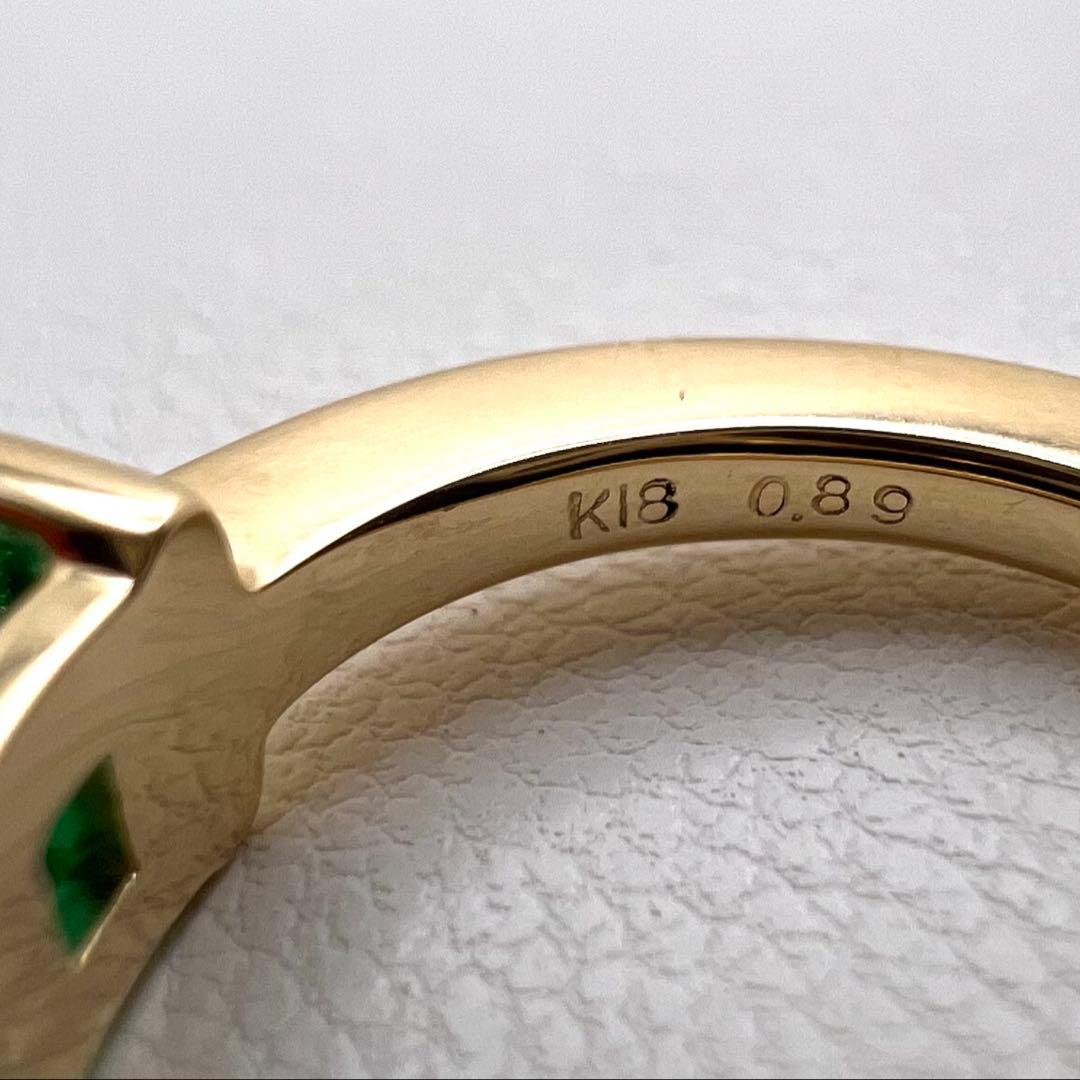 K18 リング　エメラルド0.89ct 11号 5.97 g