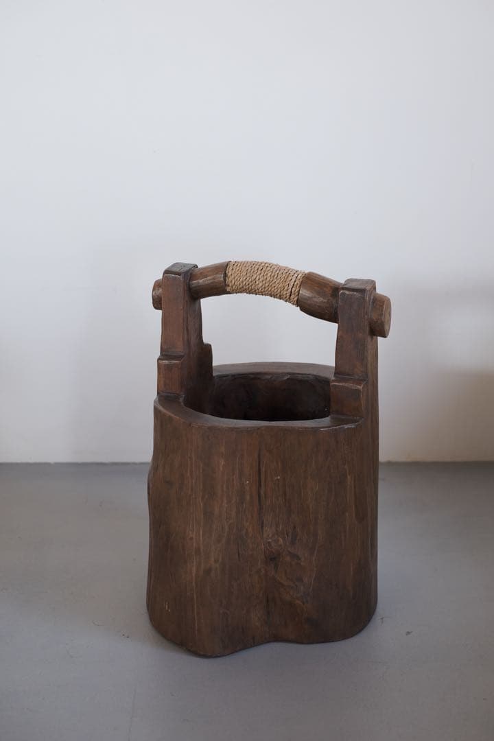 木製手桶 古材 花器 オブジェ