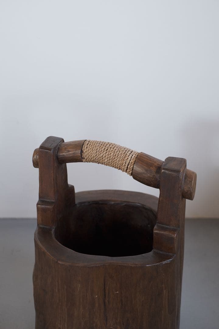 木製手桶 古材 花器 オブジェ