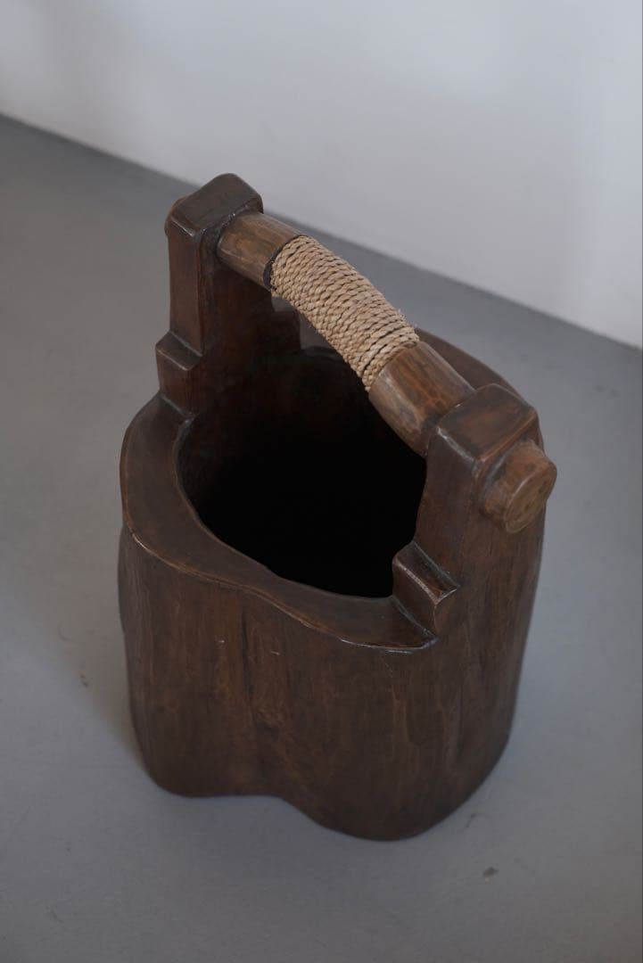 木製手桶 古材 花器 オブジェ