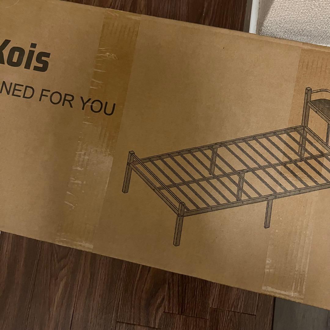 ベッドフレーム シングル ホワイト おしゃれ パイプベッド 耐荷重300kg