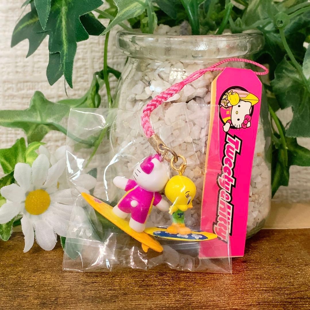 ☆激レア☆ハローキティ　トゥイーティー　根付け　ストラップ　サーフィン　希少