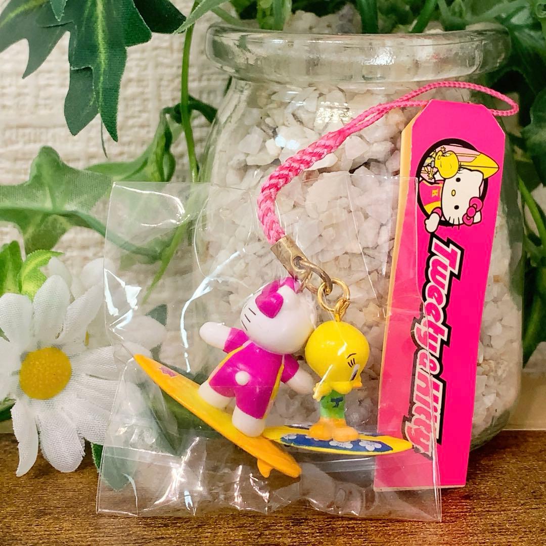 ☆激レア☆ハローキティ　トゥイーティー　根付け　ストラップ　サーフィン　希少