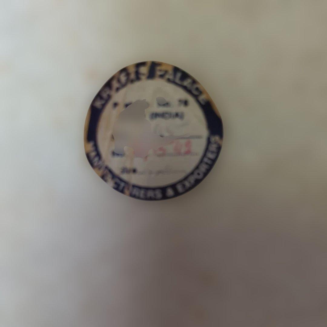 インド伝統工芸品、大理石象嵌細工 のプレート、木製スタンド付